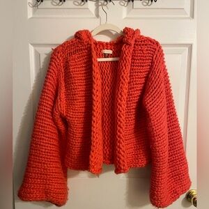 Anthropologie cozy knit hooded cardigan